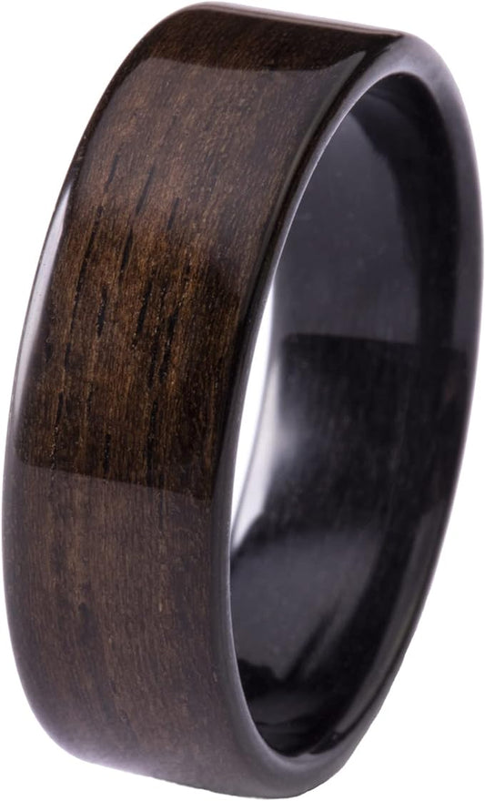 CNICK Tesla Key Ring Accessories: Handmade Wooden Ring for Model 3/Y/X/S to Replace Card or Fob (7, Black Ebony)