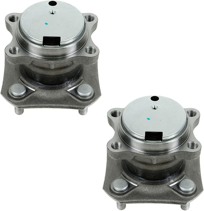 TRQ 2 Piece Rear Wheel Bearing & Hub Assembly Set Compatible with 2007-2012 Nissan Sentra