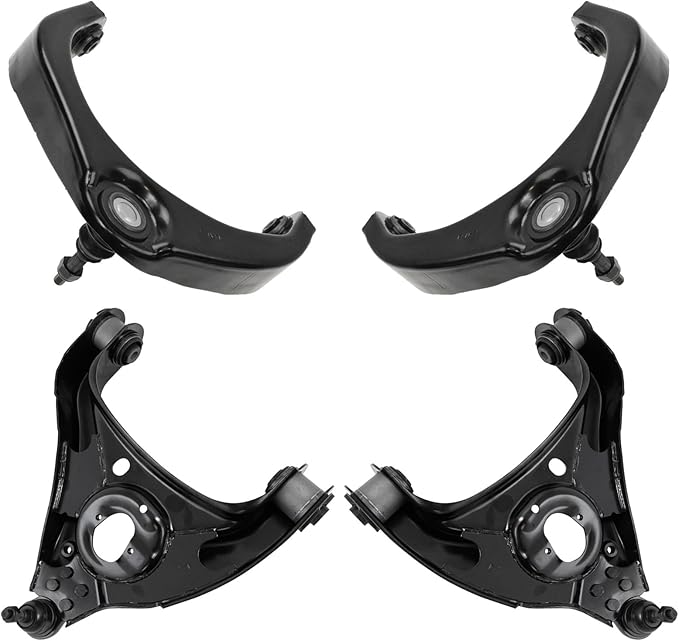 TRQ Front Upper & Lower Control Arm with Ball Joint Set Compatible with 2006-2008 Dodge Ram 1500