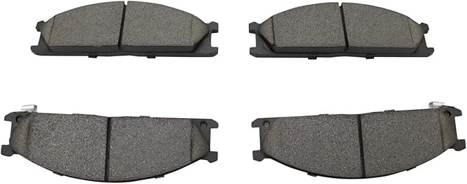 TRQ Front Ceramic Brake Pad Set Compatible with 03-04 Nissan Frontier L4 2.4L 98-02 Frontier 96-97 Pickup 4 Wheel Drive 95 Pickup V6 3.0L Rear Wheel Drive 92-97 Subaru SVX