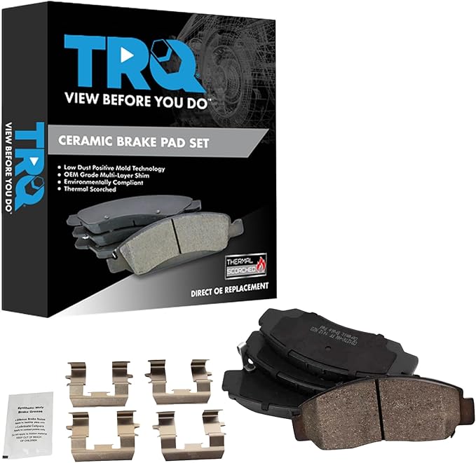 TRQ Front Ceramic Brake Pad Set Compatible with 06-11 Honda Civic GX 03-04 Accord V6 3.0L Automatic Transmission 03-04 Accord V6 3.0L Manual Transmission
