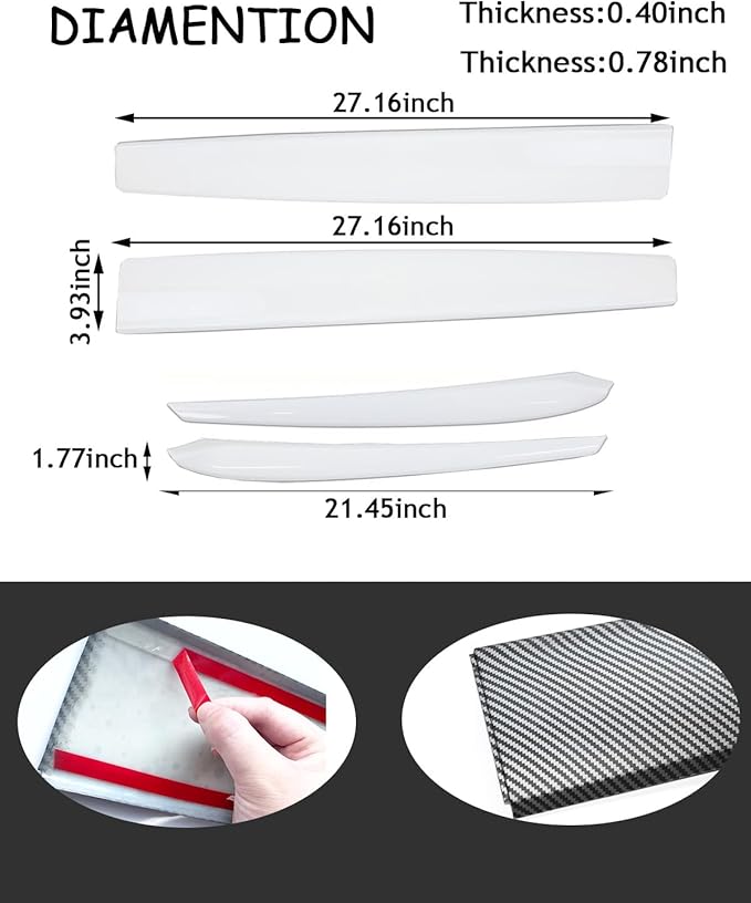Matte White Dashboard Cover and Front Door Cover Compatible with Tesla Model 3（2021-2023） and Model y（2019-2024 (Matte White)