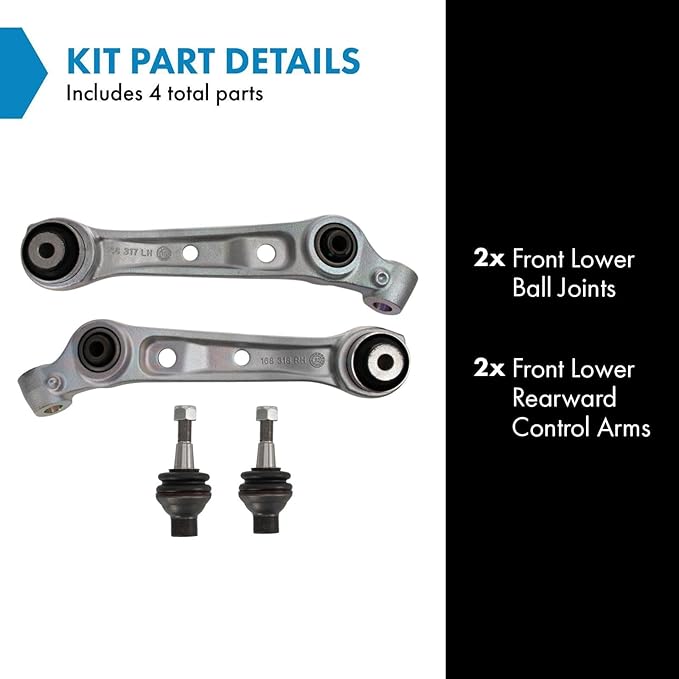 TRQ Front Lower Control Arm with Ball Joint Set Driver & Passenger Side Lower Rearward Compatible with BMW