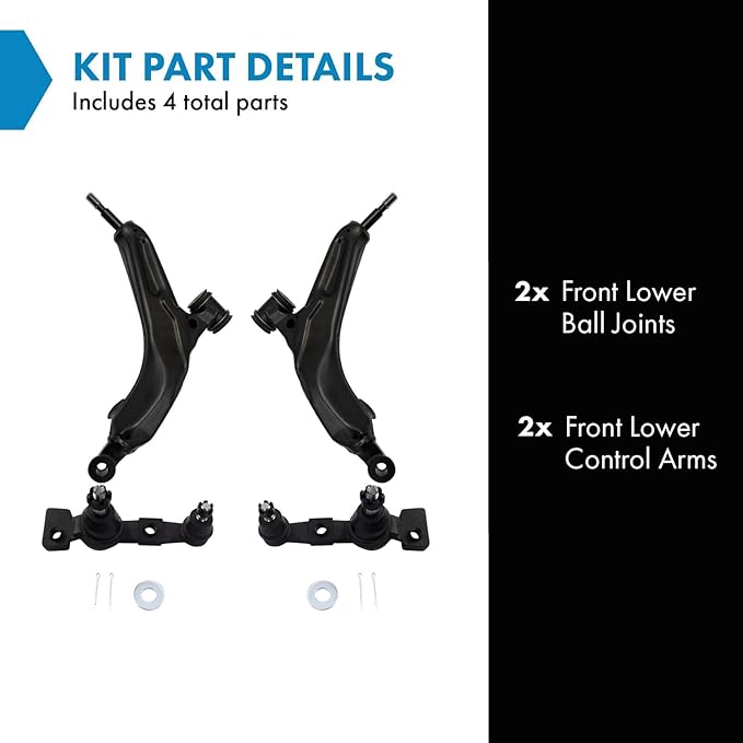TRQ Front Lower Control Arm and Ball Joint Set 4 Piece Compatible with 2006 Lexus GS300 RWD 06-07 GS430 07-11 GS350 RWD 07-11 GS450h 08-11 GS460 09-13 IS250 RWD 09-10 IS350 11-13 IS350 RWD