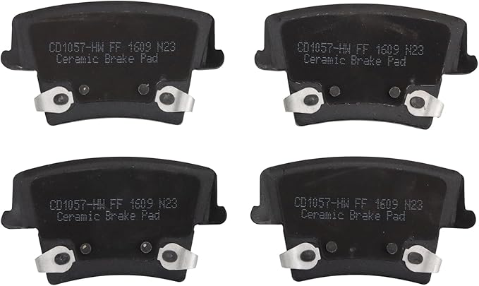 TRQ Rear Brake Pads Ceramic Hardware Wear Sensor Compatible with 2005-2023 Chrysler 300 2005-2008 Magnum 2006-2023 Dodge Charger 2009-2023 Challenger 2014 Avenger