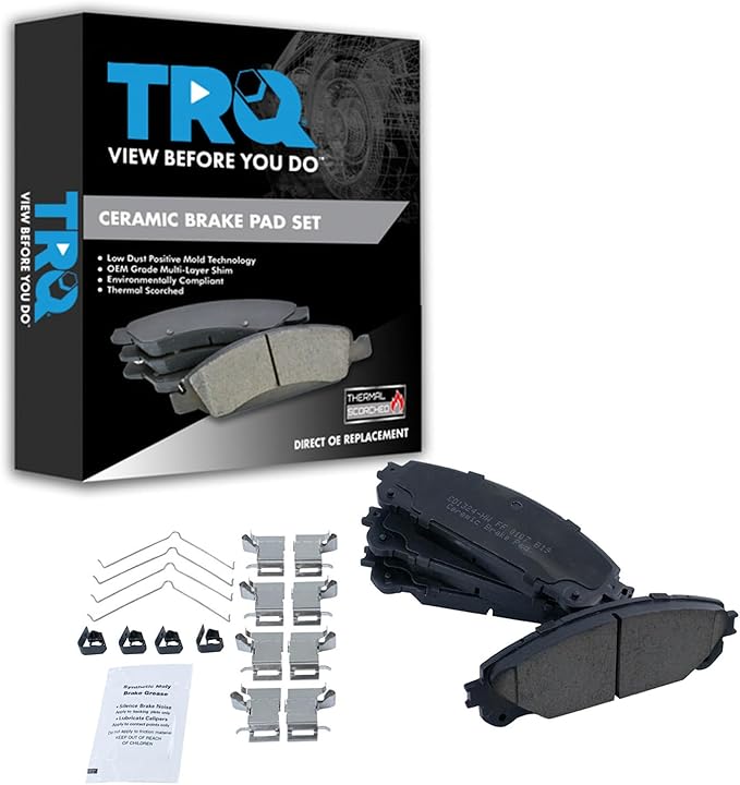 TRQ Premium Posi Ceramic Disc Brake Pad Front Kit for Toyota Lexus