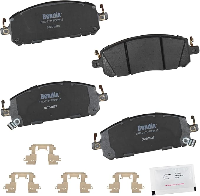 Bendix Priority1 CFC2413 Ceramic Front Brake Pads compatible with INFINITI QX60 2023-2022, Mitsubishi Outlander 2023-2022, Outlander PHEV 2023, Nissan Pathfinder 2024-2021