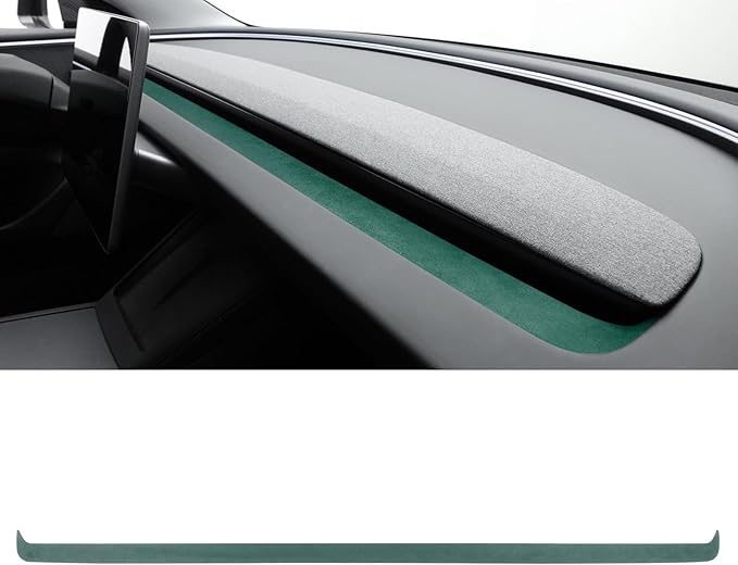 Betterhumz Car Dashboard Panel Trim for Tesla Model 3 M3 Highland 2026 2024 2025 Center Console Front Air Condition Vent Cover Sticker Moulding Tuning Accessories (for Alcantara Green)