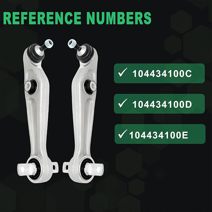 2pcs Front Left & Right Lower Control Arm Fit for Tesla Model 3 2017 2018 2019 2020 2021 2022 2023 with Ball Joint & Bushing ； Replaces 104434100D, 118834100C，RK623785