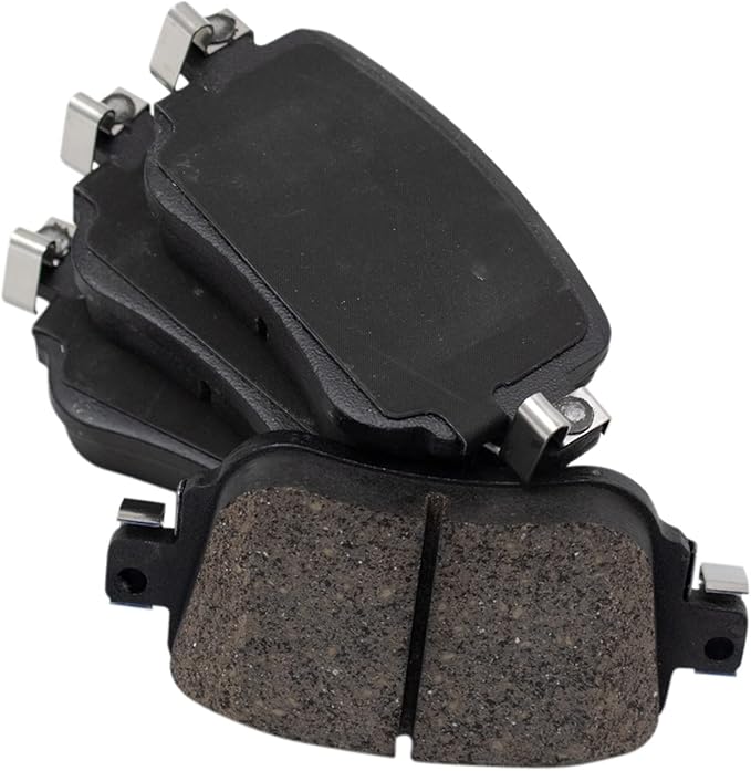 TRQ Rear Brake Pads Ceramic Compatible with 2016-2018 Audi Q3 Q3 Quattro 2014-2021 Jaguar F-Type 2015-2022 Volkswagen Golf GTI Golf Alltrack Golf SportWagen Passat