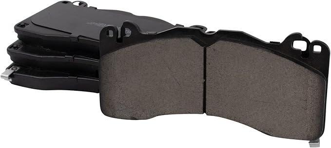 TRQ Front Ceramic Brake Pad Set Includes Contact Point Grease and Hardware Compatible with 21-22 Ford Mustang GT 6 Piston Brembo Calipers 21-22 Mustang Mach 1 6 Piston Brembo Calipers