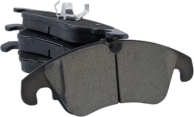 TRQ Front Brake Pads Ceramic Hardware Wear Sensor Compatible with 2008-2018 Audi A4 A4 Quattro A5 A5 Quattro A6 A6 Quattro A7 Quattro allroad Q5 S4 S5 SQ5 S6 S7