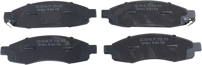 TRQ Front Brake Pads Ceramic Hardware Wear Sensor Compatible with 2005-2006 Infiniti QX56 2005-2006 Nissan Armada 2005-2007 Titan