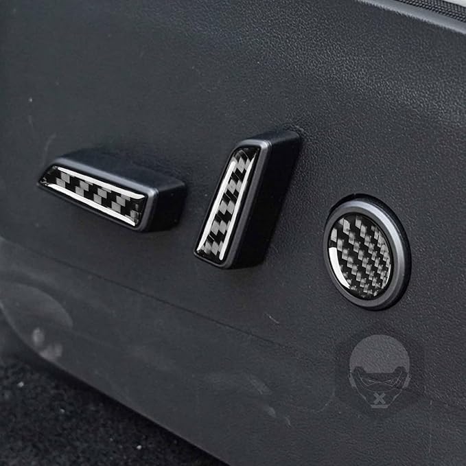 Carbon Fiber Sticker Car Manual Seat Adjustment Button Panel Car Interior Trim Compatible with Tesla Model 3 2024 2025 Accessories Decorative Sticker