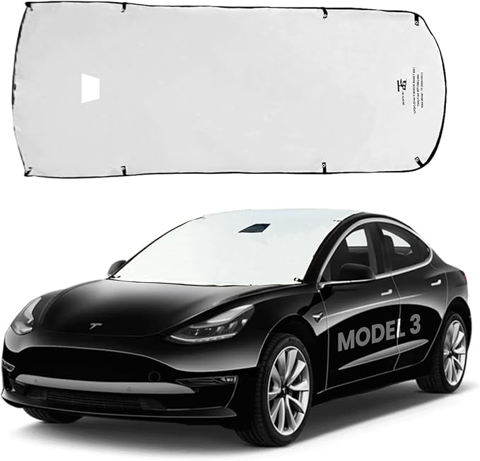 Tesla Model 3 Sunshade Roof, T-Shape Tesla Model Sunshade with Suction Tubes for Easy Installation, Tesla Model 3 Window Shade, Protects Tesla Model Interior, Enhances Driving Comfort