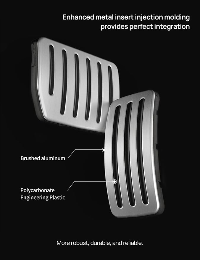 TPARTS Aluminum Self-Flip Lock Performance Pedal Sets Accelerator Brake Pedals Cover for Tesla Model 3 & Model Y Non-Slip Protector Accessories Foot Pedal Pad Replacement