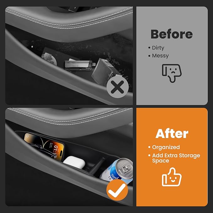 Car Door Side Storage Box for New Tesla Model Y Juniper 2025 2026 Accessories Front Rear Door Insert Tray Organizer Slot Storage Protector 4PCS