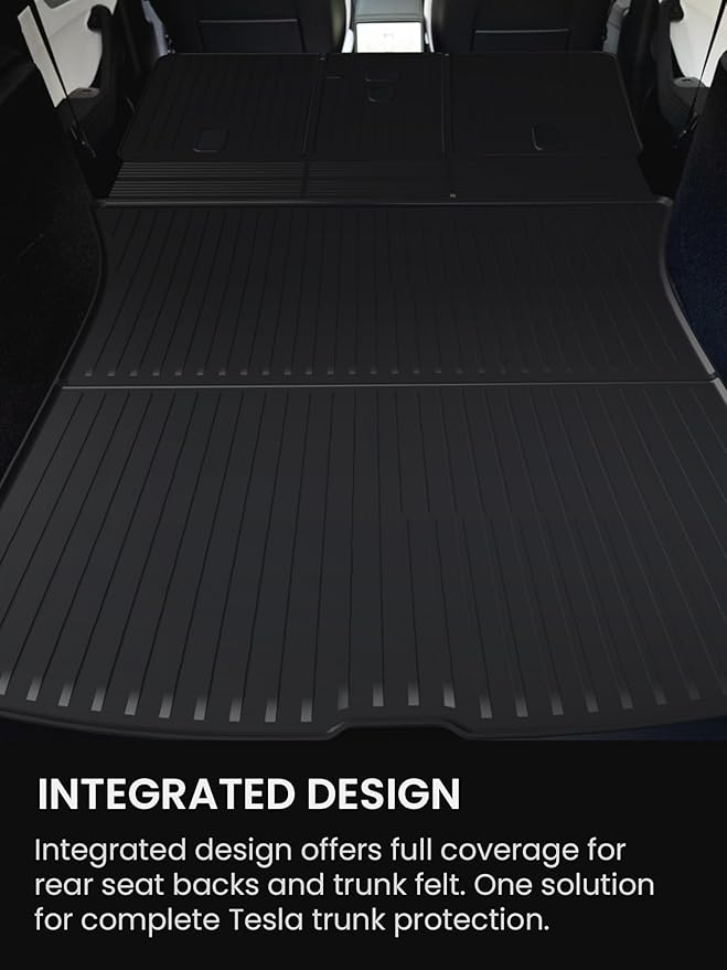 Tesla Model Y Juniper Floor Mats and Cargo Liners, Full Set TPE Floor Liner for 2025 2026 Model Y Cargo Liner Trunk Mat Frunk Backrest Mats, Car Mats for Tesla New Model Y Juniper Accseeories