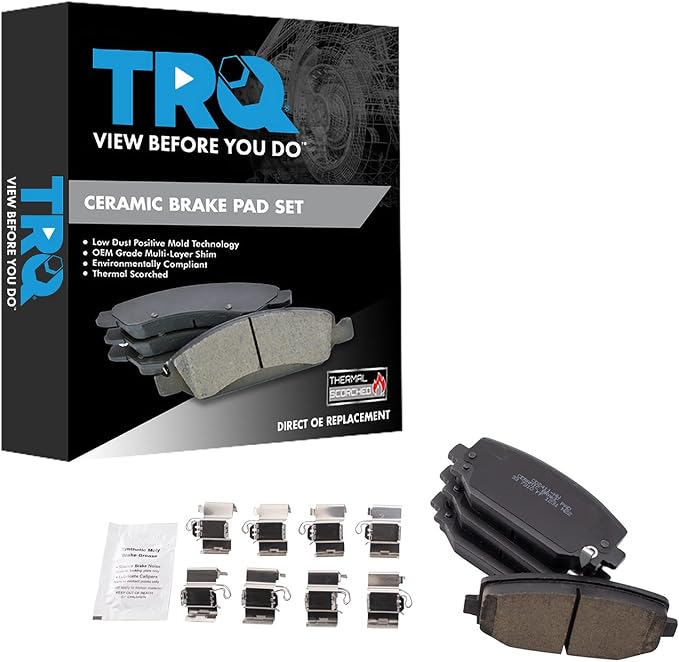 TRQ Rear Brake Pads Ceramic Compatible with 2021-2022 Jeep Grand Cherokee L
