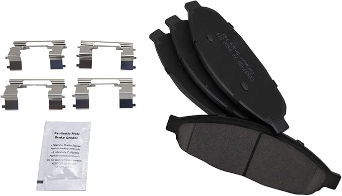 TRQ Front Brake Pads Ceramic Hardware Compatible with 2004-2008 Chrysler Pacifica