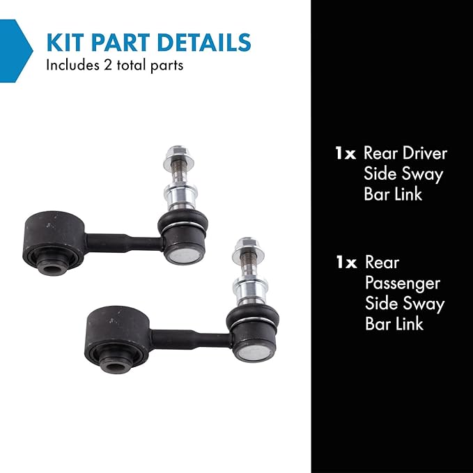 TRQ Rear Sway Bar Link Set Compatible with 19-21 Lexus 16-22 Toyota