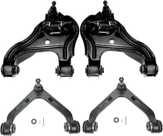 TRQ Front Control Arm with Ball Joint Set Front Driver & Passenger Side Upper & Lower Compatible with 03-05 Ram 2500 Ram 3500
