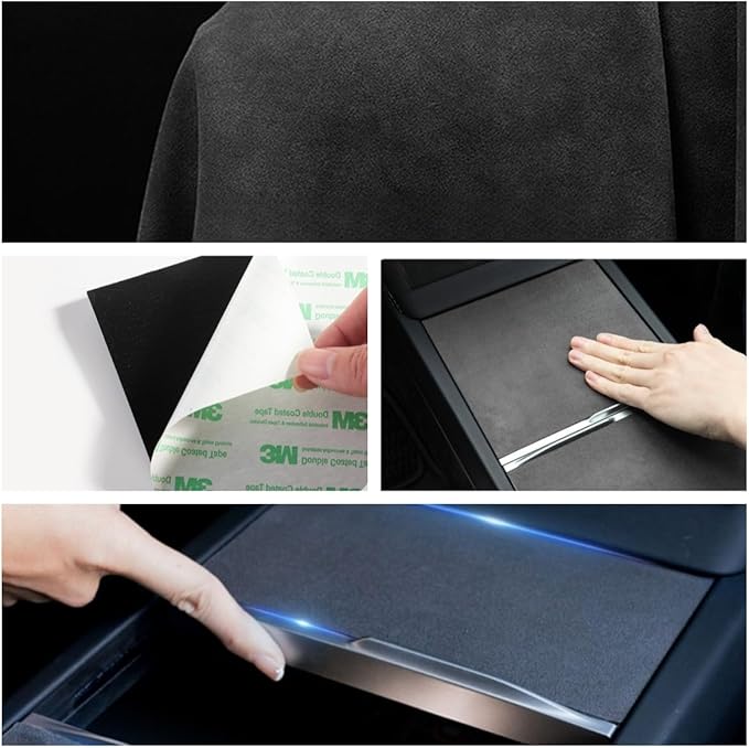 frani Center Console Wrap (Suede Edition) Designed for Tesla Model 3 Highland 2024-2026/Model Y Juniper 2025-2026,Tesla Center Console Cover for Model 3/Y Refresh