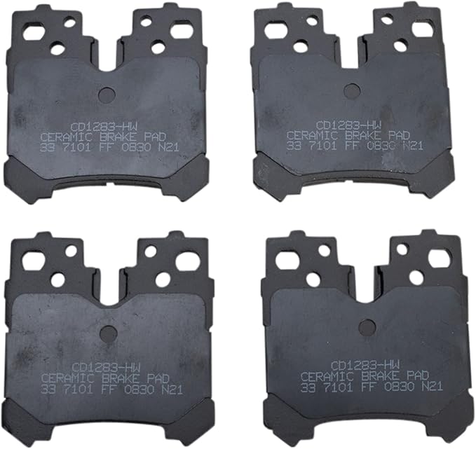 TRQ Rear Brake Pads Ceramic Compatible with 2007-2017 Lexus LS460 2008-2016 LS600h 2018-2023 LS500 2018-2023 LS500h 2021-2023 Toyota Mirai