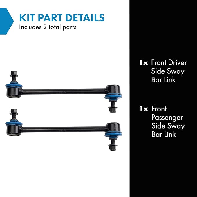 TRQ Front Sway Bar Stabilizer Link Set Compatible with 2010-2013 Ford Transit Connect