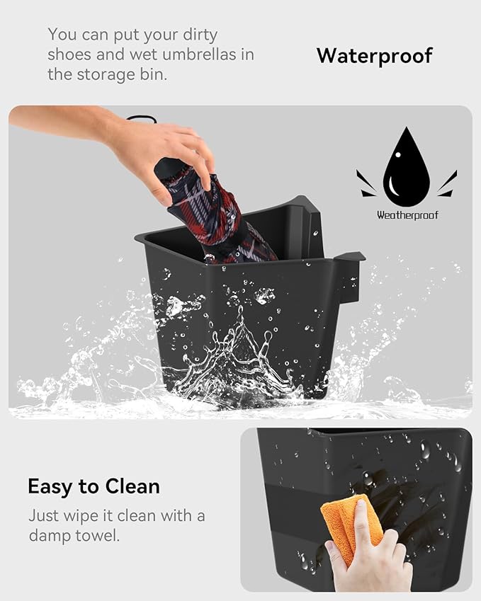 for Tesla Model Y Juniper Accessories (2025-2026) Trunk Storage Bins,Rear Trunk Organizer TPE Waterproof Trunk Storage Bins Side Box with Lids for Tesla Interior Accessories