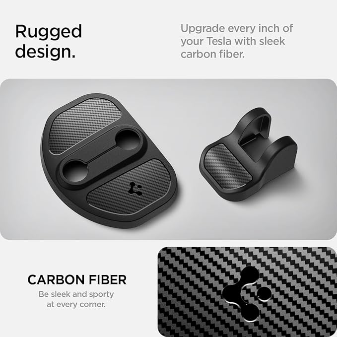 Spigen Door Striker and Hinge Door Lock Cover Protector for All Tesla Model Y (2020-2026) and Model 3 (2017-2026) [For Model Y Juniper and Model 3 Highland (Standard, Premium & Performance) - Set of 4
