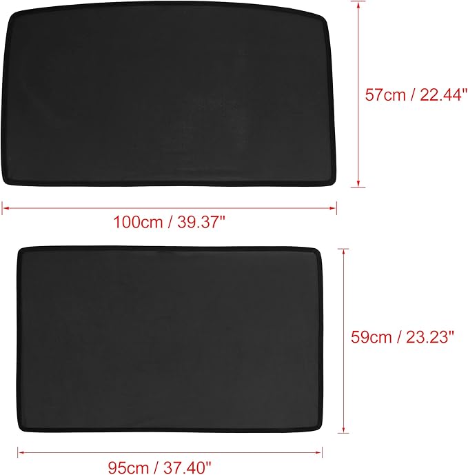 X AUTOHAUX Glass Roof Sunroof Shade Cover Window Sun Shade Coated Cloth Set for Tesla Model S Top Roof