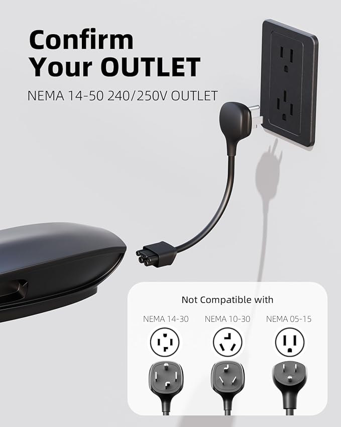 FOCSPROD NEMA 14-50 Adapter Only for Tesla Mobile Charger Gen 2 and 3, Fast Charging 240/250V 14-50 Outlet Connector for Tesla Portable Charger Adapter Up to 32 Amp (15 inch)