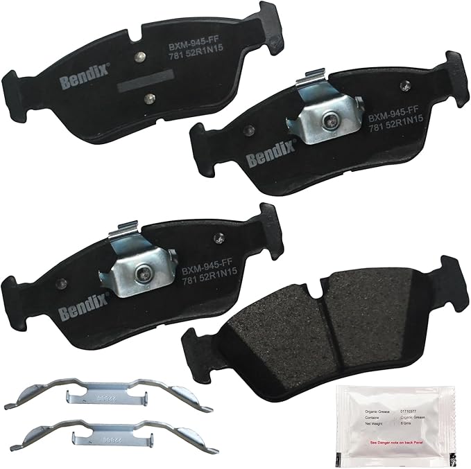 Bendix Priority1 CFM781 Semi-Metallic Front Brake Pads for Select Models BMW 318i, 318is, 318ti, 320i, 323Ci, 323i, 323is, 323ti, 325Ci, 325i, 325xi, 328i, 328is, Z3, Z4
