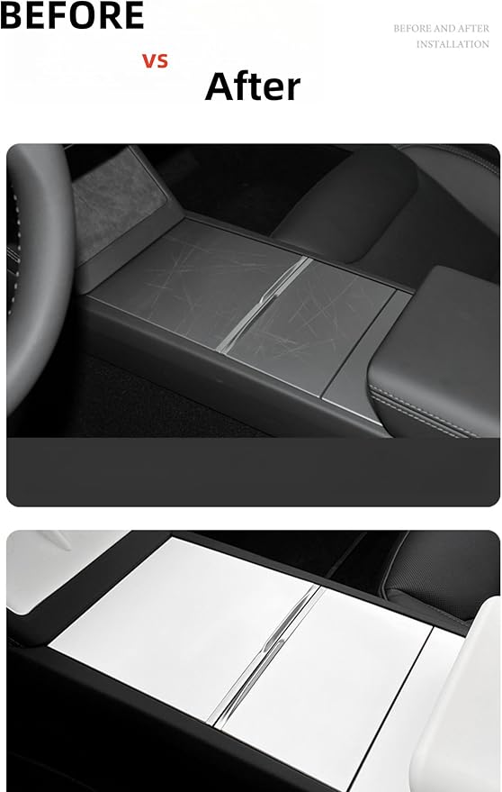 frani Center Console Wrap (White Edition) Designed for Tesla Model 3 Highland 2024-2026/Model Y Juniper 2025-2026,Tesla Center Console Cover for Model 3/Y Refresh