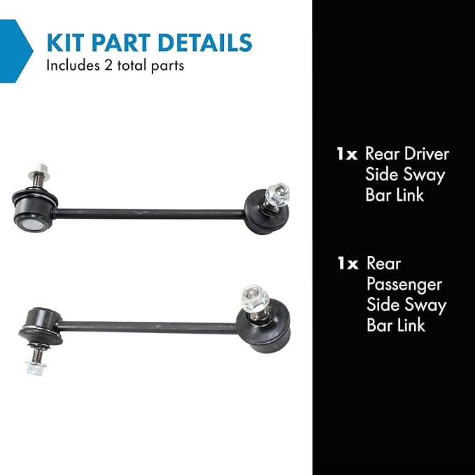 TRQ Rear Driver and Passenger Side Sway Bar Link Set 2 Piece Compatible with 2006-2014 Honda Ridgeline