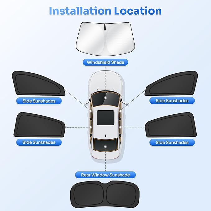 Window Shades for Honda HRV 2016-2022 HR-V Accessories Windshield Sun Shade Side Rear Window Cover Sunshade Sun Visor Shield Privacy Protection for Camping Keep Vehicle Cool Black 6PCS