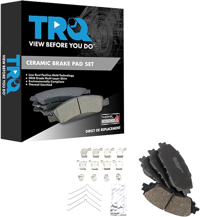 TRQ Brake Pads Ceramic Compatible with 2021-2022 Lexus ES250 2019-2022 ES300h ES350 UX200 2019-2023 UX250h Toyota Avalon 2020-2022 C-HR 2018-2023 Camry 2022 Corolla Cross RAV4 Venza