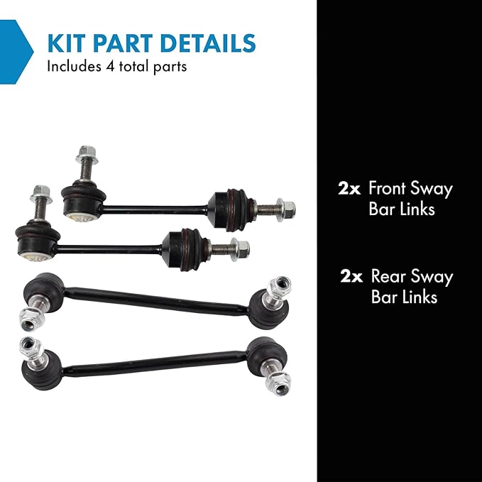 TRQ Front & Rear Sway Bar Stabilizer Link Set Compatible with 2012-2016 Tesla S