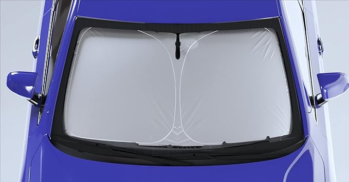 Autotech Park Foldable Sunshade Compatible with 2012-2026 Tesla Model S Sedan, UV Reflective and Easy Storage, Custom-fit Car Windshield Sun Shade