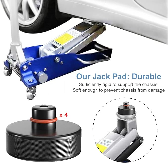 BANGTING Lifting Jack Pad Set for Tesla Model 3/S/X/Y/Y Juniper (2013-2026), 4-Pack Heavy Duty Rubber Lift Pucks with Storage Case, Tesla Lift Accessories