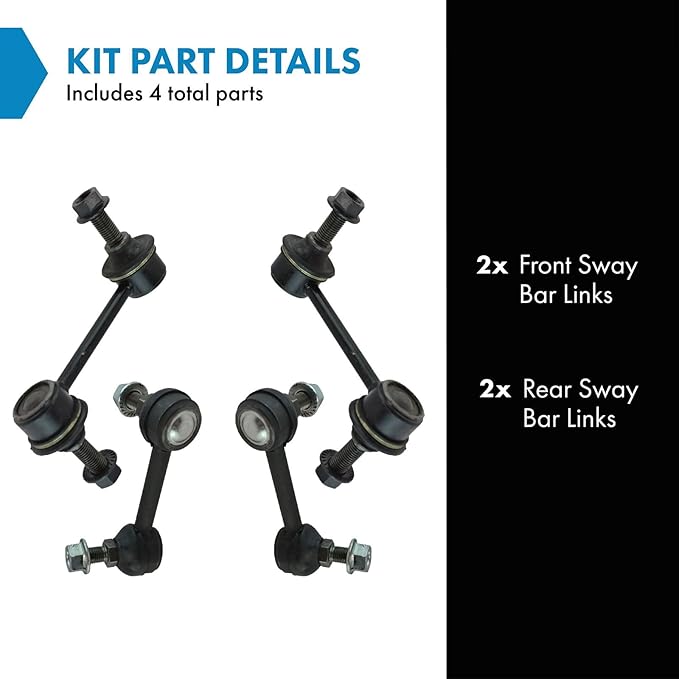 TRQ Front & Rear Sway Bar Stabilizer Link Set Compatible with 2007-2015 Mazda CX-9