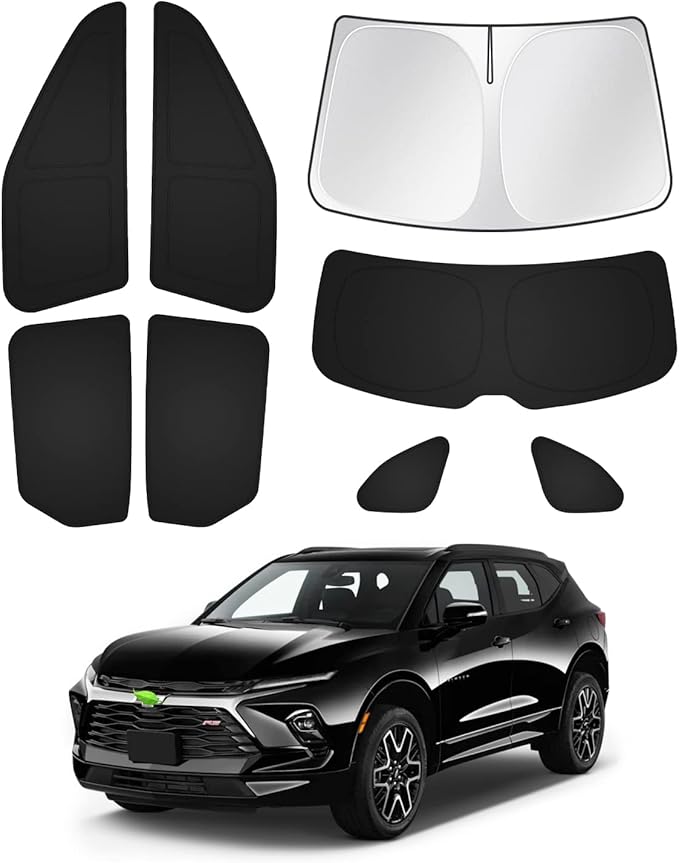 Windshield Sun Shade for 2019-2025 2026 Chevrolet/Chevy Blazer Accessories Side Rear Window Shade Cover Sun Visor Shield Privacy Protection Keep Vehicle Cool Black 8PCS