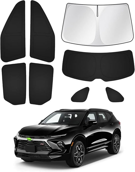 Windshield Sun Shade for 2019-2025 2026 Chevrolet/Chevy Blazer Accessories Side Rear Window Shade Cover Sun Visor Shield Privacy Protection Keep Vehicle Cool Black 8PCS