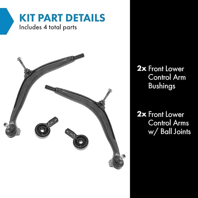 TRQ Front Left and Right Lower Control Arm with Ball Joint Set 4 Piece Compatible with 1992-1998 BMW 318i 318is 323i 323is 325i 325is 328i 328is 1996-2002 Z3