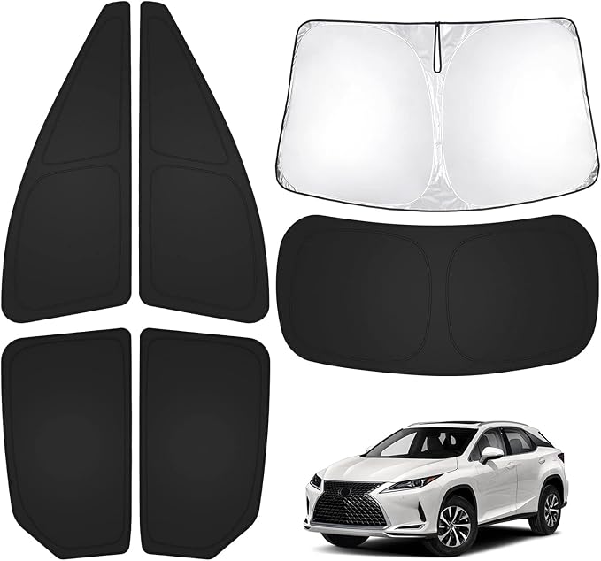 T TGBROS Windshield Sun Shade for Lexus RX 2016-2022 Car Window Shades Thicken UV Block and Blackout Privacy Foldable Sunshades 6PCS Accessories Keep Cool Sun Visor Covers