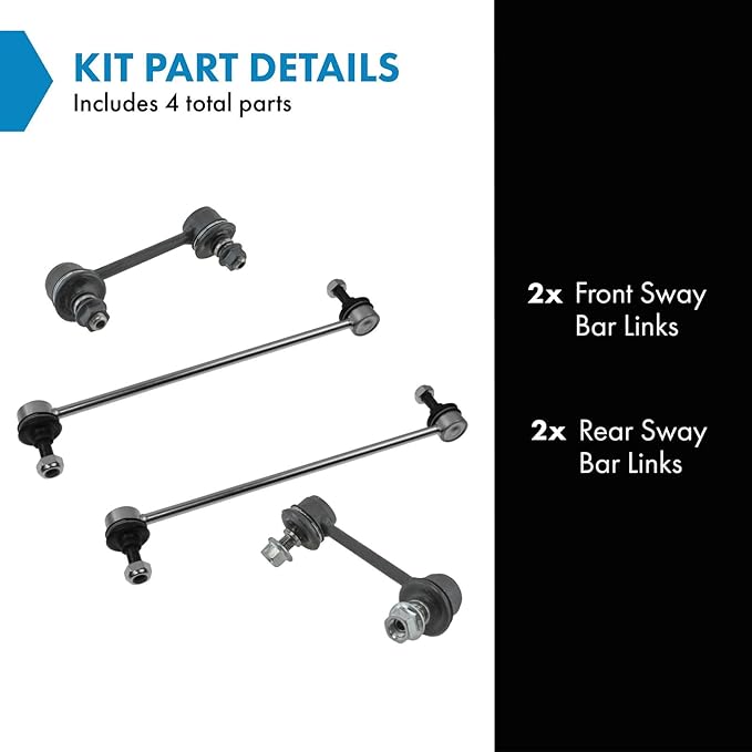 TRQ Front & Rear Sway Bar Stabilizer Link Set Compatible with 2001-2005 Toyota RAV4