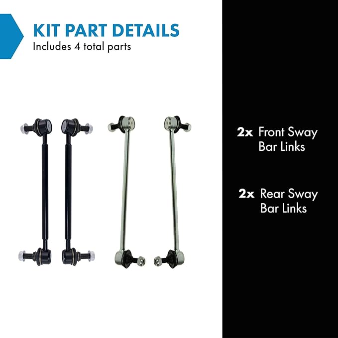 TRQ Front & Rear Sway Bar Stabilizer Link Set Compatible with 2010-2012 Lexus ES350