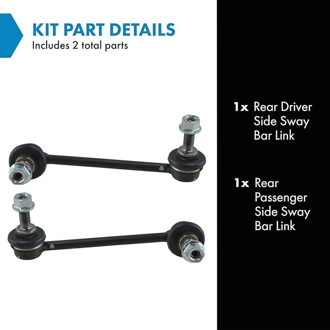 TRQ Rear Driver and Passenger Side Sway Bar Link Set 2 Piece Compatible with 2009-2014 Acura TL 2009-2014 TSX 2015-2019 TLX 2017-2019 NSX 2008-2017 Honda Accord