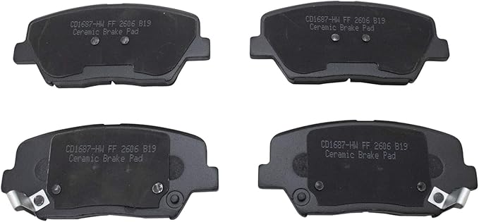 TRQ Front Brake Pads Ceramic Hardware Compatible with 2012-2017 Hyundai Azera 2010-2012 Santa Fe 2013-2016 Santa Fe Sport 2011-2015 Kia Sorento